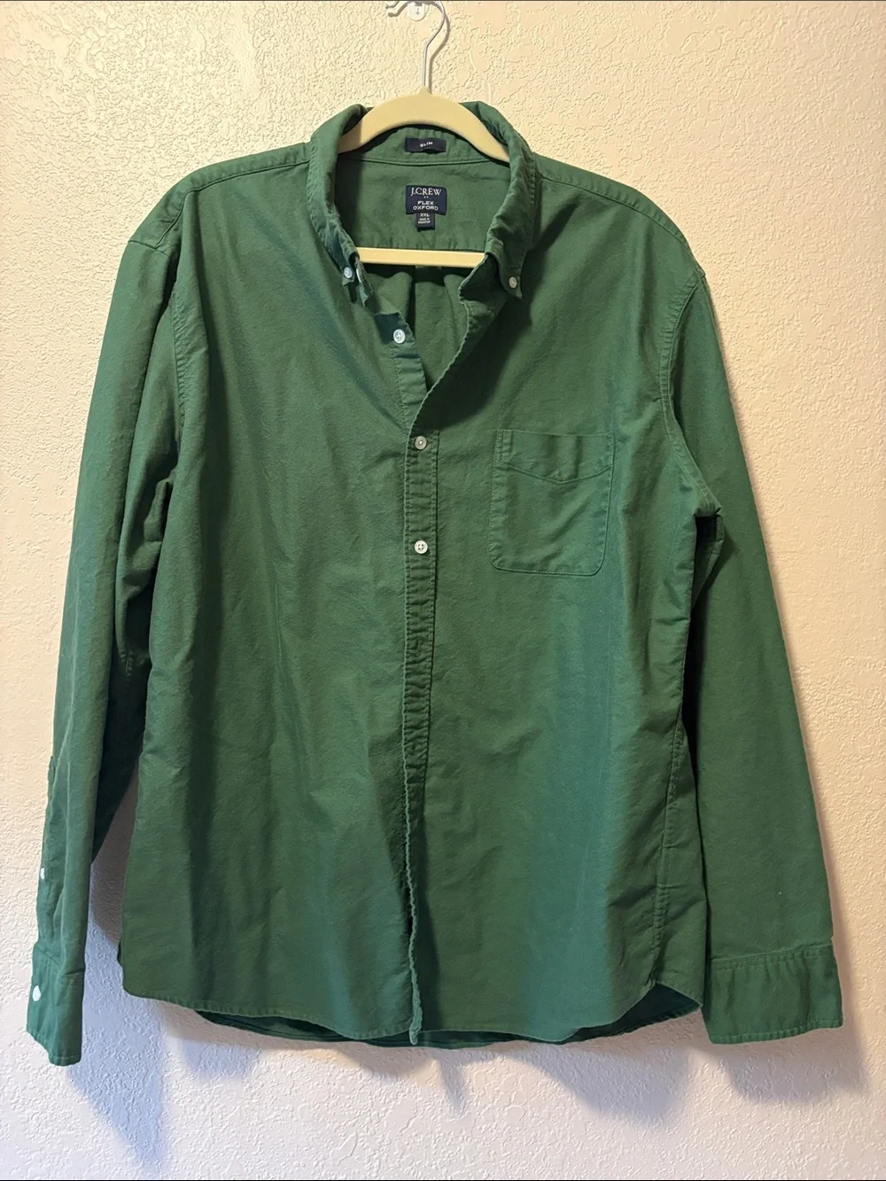 J. Crew Flex Oxford Men's XXL Slim Fit Green Button Down Shirt